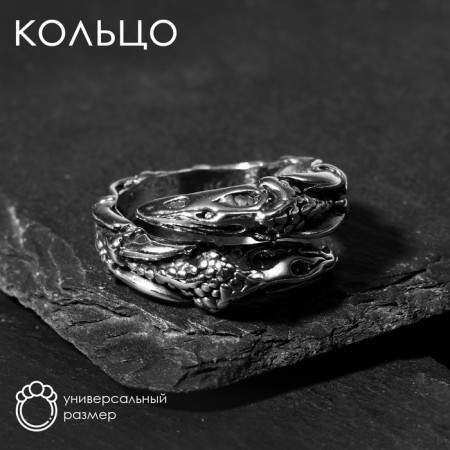 Ring "Right" Dragon in hibernation, color black silver, dimensionless
