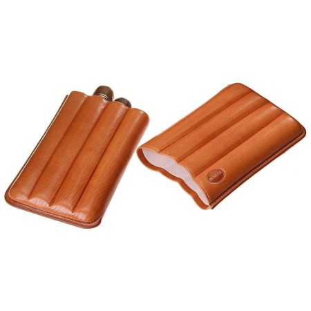 The cigarette case is light brown, for 4 cigars, d = 1.8 cm, 14.5 × 10 × 3.5 cm