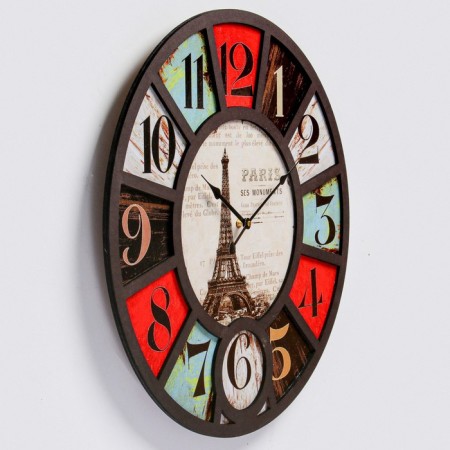 Wall clock, series: loft, "Eiffel Tower", smooth move, d = 60 cm-1