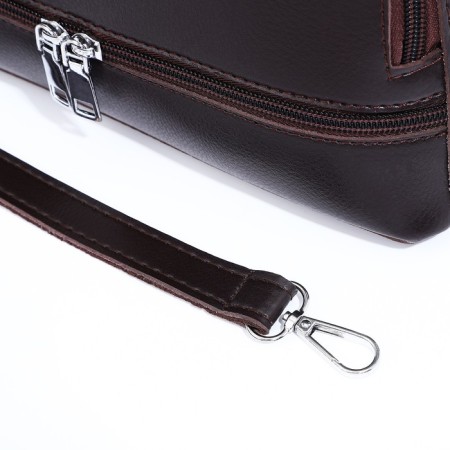 Cross-Bodi Bag on a zipper, the color is dark brown-5