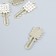 Decor for creativity metal, rhinestones "Key" gold 2.5x0.9 cm