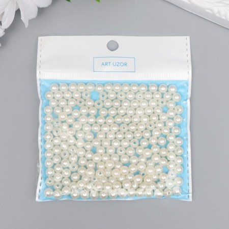 Beads for creativity plastic "Vanilla ice" set 200 pcs d = 0.6 cm-3