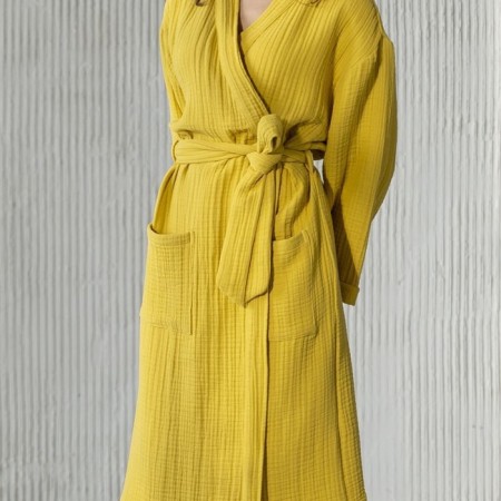 Shifu robe, size m, mustard color-1