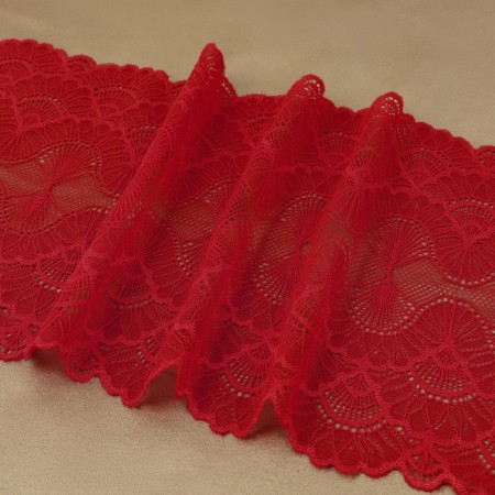 Lace elastic fabric, 180 mm × 2.7 ± 0.5 m, red color-1