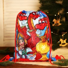 New Year's bag on the lace, the color is red/multi -colored