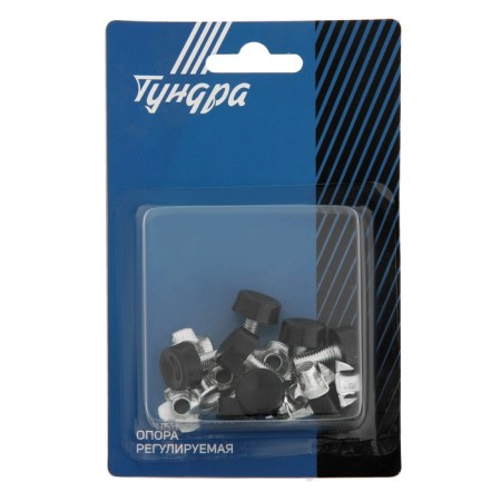 Support adjustable tundra, d = 16 mm. M6x15 mm, black color, 8 pcs.-4