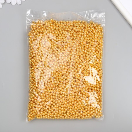 Beads for creativity plastic "Gold" d = 0.6 cm set of 500 grams-3