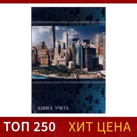 A4 accounting book, 96 sheets in the cell "megapolis", solid cover, offset block