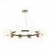 Suspended EVOLUCE lamp. Sle220403-10. Forli. 10x60 watts, E27, 90x90x18 cm, black color, brass