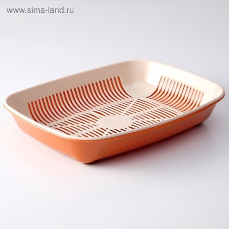 Rounded toilet with a mesh of 33.5 x 25 x 6 cm, beige-brown-3