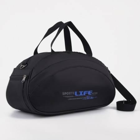Sports bag with lightning, 2 outer pockets, black color