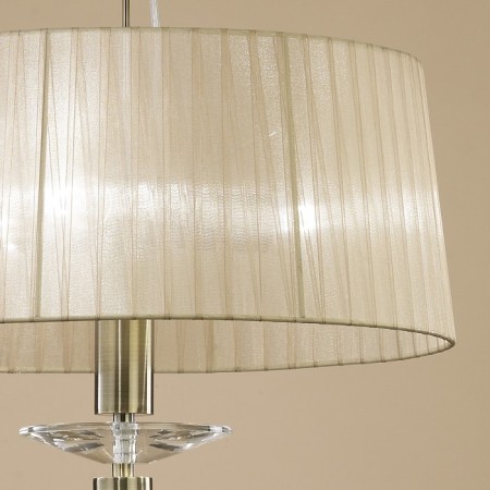 Suspended chandelier Mantra Tiffany, E27, G9, 4x20, 5W, 800 mm, Antique brass color-4
