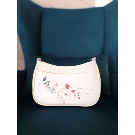 Women's bag ADEL beige with flowers-6
