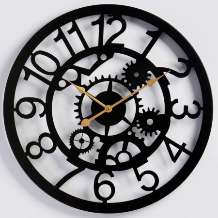 Watching clock, series: loft, "dice", smooth move, d-60 cm-1