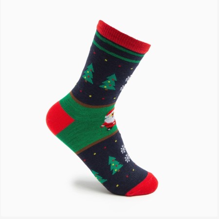 Women's socks "Santa Claus", blue color, size 23-25