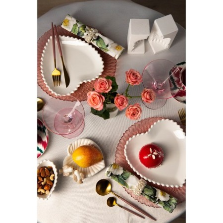 Porcelain plate Magistro "Heart", D = 30 cm, white color-6