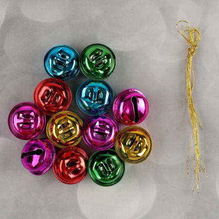 Bubenchiki, set 12 pcs., Size 1 pc: 2 × 2 cm, color red, yellow, pink, blue, green-2