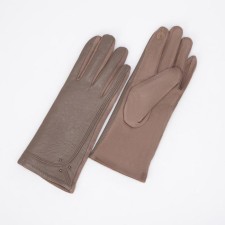 Gloves are female, dimensionless, without insulation, beige color