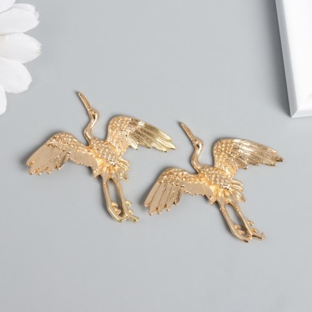 Decor for creativity Metal "Crane in flight" gold 4.8x4.3 cm-3