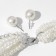 Set 2 objects: earrings, beads "pearl with rhinestones", white color, 40cm