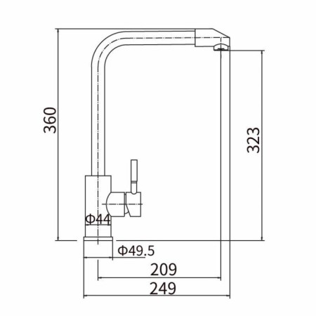 Fashun A54909 kitchen mixer, single -leaf, 35 mm cartridge, stainless steel, satin-1