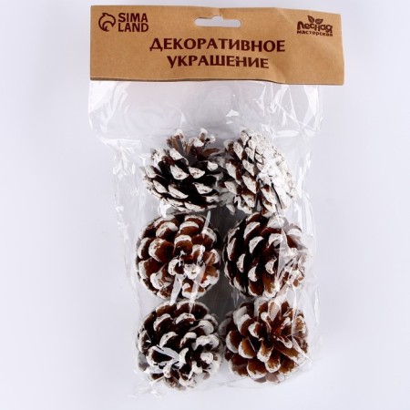Decorative decoration "Set of cones" 6 pcs., 17 × 11 × 6 cm-2