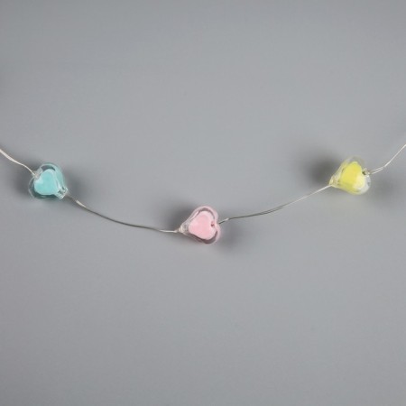LED beads "Hearts", 80 cm, LED (1608) -16-4.6V, AG13X3 (in set), 3 dir, glow warm white-3