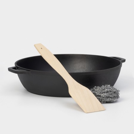 Cast iron roasting wild kitchen, d = 26 cm, shoulder blade and sponge in the kit-7