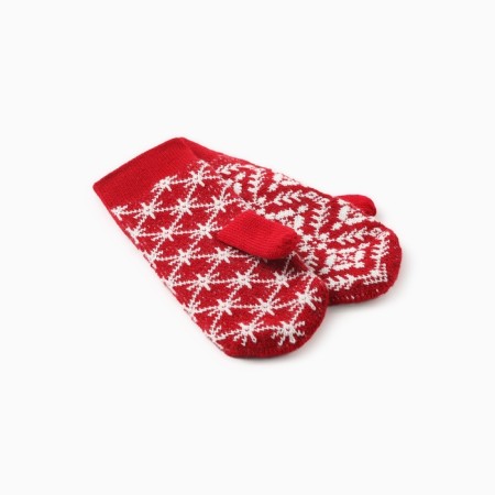 Double female mittens, red color, river 18-1