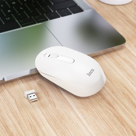 Hoco GM14 mouse, wireless (2.4), optical, 1200 dpi, white-4