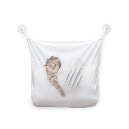 Organizer in a bath on suction cups “Cat with a scratch”, for storing toys and trifles, size 33x39 cm-2