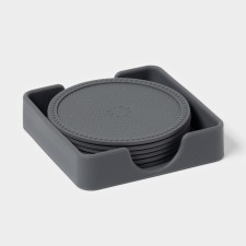 Set of stands for hot, under a mug, silicone, 6 pcs, d = 8 cm, gray