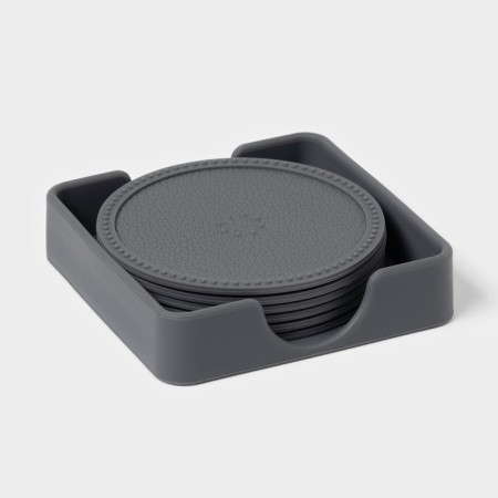 Set of stands for hot, under a mug, silicone, 6 pcs, d = 8 cm, gray