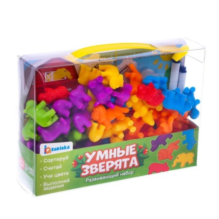 Developing set "Smart animals", sorter, tasks on cards, marker-9