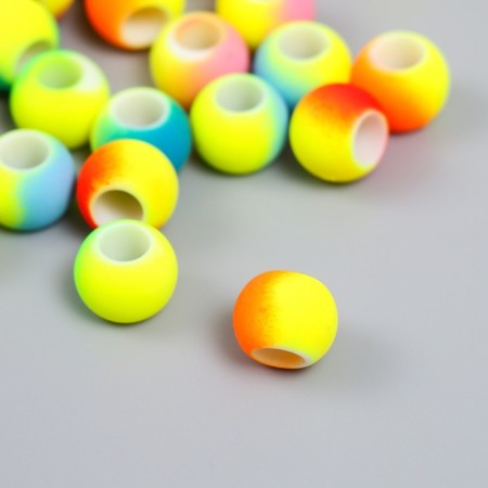 Beads for creativity plastic "Neon halves" set 20 grams 1.1x1.1x0.9 cm-1
