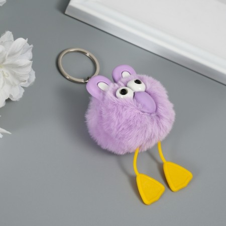Fluffy on the ring "Bright -eyed raven" Lilac 9.5x6x6 cm-2