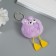 Fluffy on the ring "Bright -eyed raven" Lilac 9.5x6x6 cm