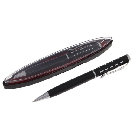 Gift handle, ball "dashed" in a plastic case, rotary, black with silver inserts