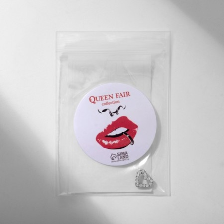 Flotter for piercing made of stainless steel "heart", white color in silver, thread 0.07 mm-2