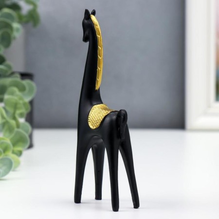 Polystone souvenir "Black horse with a golden mane" 15x2.5x5 cm-3