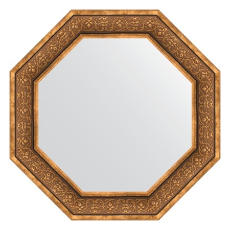 Mirror in the baguette frame, bronze monogram 101 mm, 74x74 cm