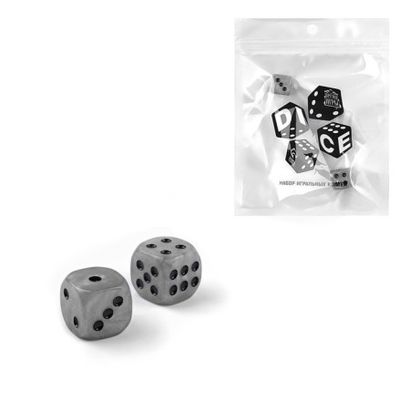Dice play "Game time", 1.6 x 1.6 cm, set 2 pcs, gray-1