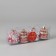 A set of jewelry plastic 4 pcs "carnival" (2 houses, 2 cakes) 7x5 cm, red