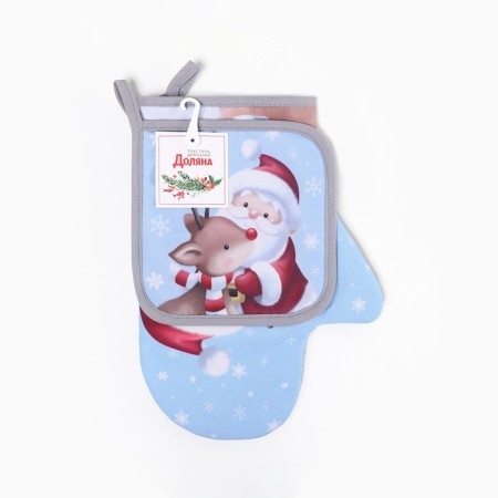 Set of kitchen. Dolyana "Magic": mittens 20x28 cm, severity 17x17 cm, 35% HL, 65% PE 9606012 1033021-3