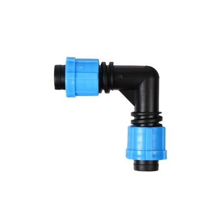 L-shaped connector for drip tape, 16 mm-16 mm, plastic, Greengo
