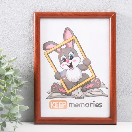 Photo frame MDF 15x21 cm, No. 5 "Simple", Italian walnut (plastic screen)