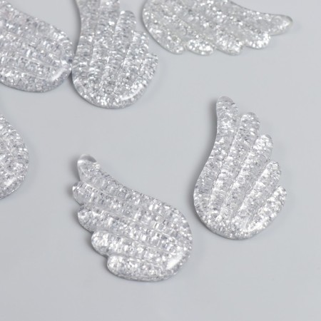 Decor for creativity plastic "Brilliant wings" silver 2.2x3.3 cm-3