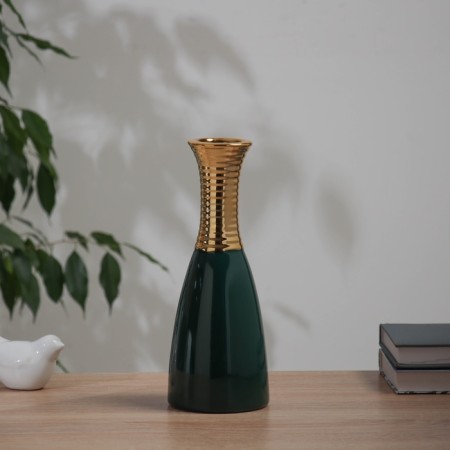 VAZA Ceramics Table "Viggo" D-6 cm, 25x9.5 cm, green