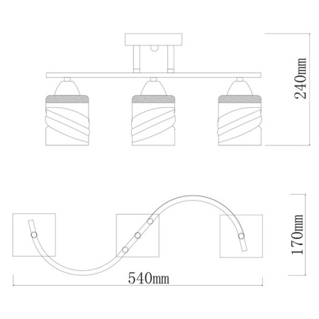 Tetro lamp, size 18x25x52 cm, 180W 3xe27 IP 20-9