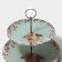 Glass fruit 2-tier round share "Rabbit", D = 25/20 cm, blue color